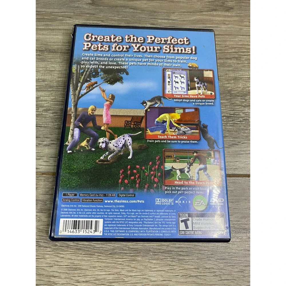 The Sims 2 Pets Sony PlayStation 2 PS2 Game SLUS 21536 EA Maxis 2006